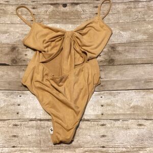 Gold One-Piece bodysuit open middle.